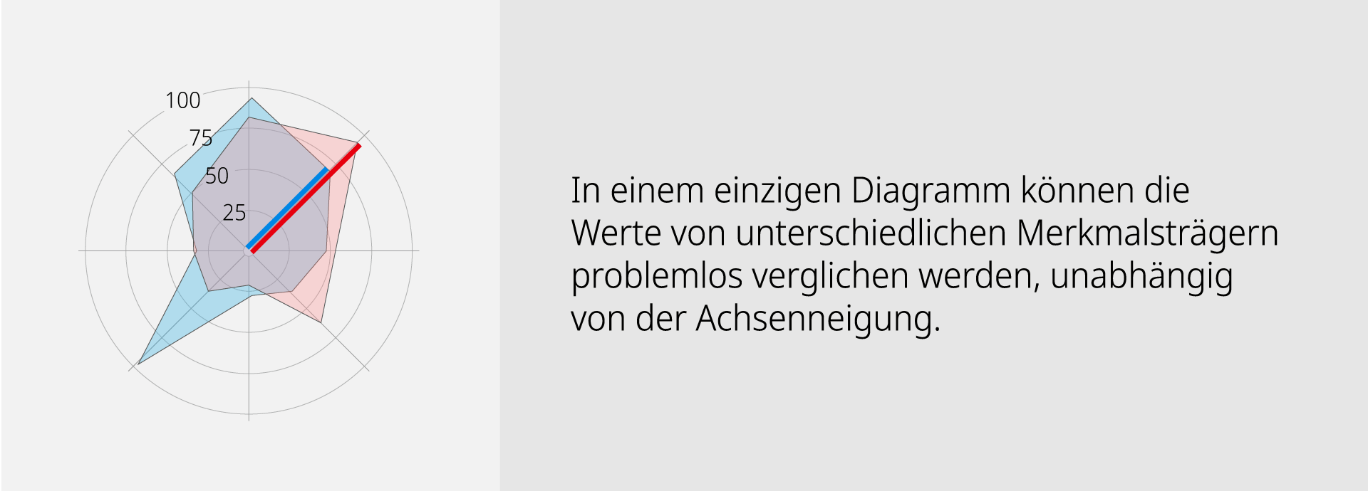 Netzdiagramm mit zwei Polygonen